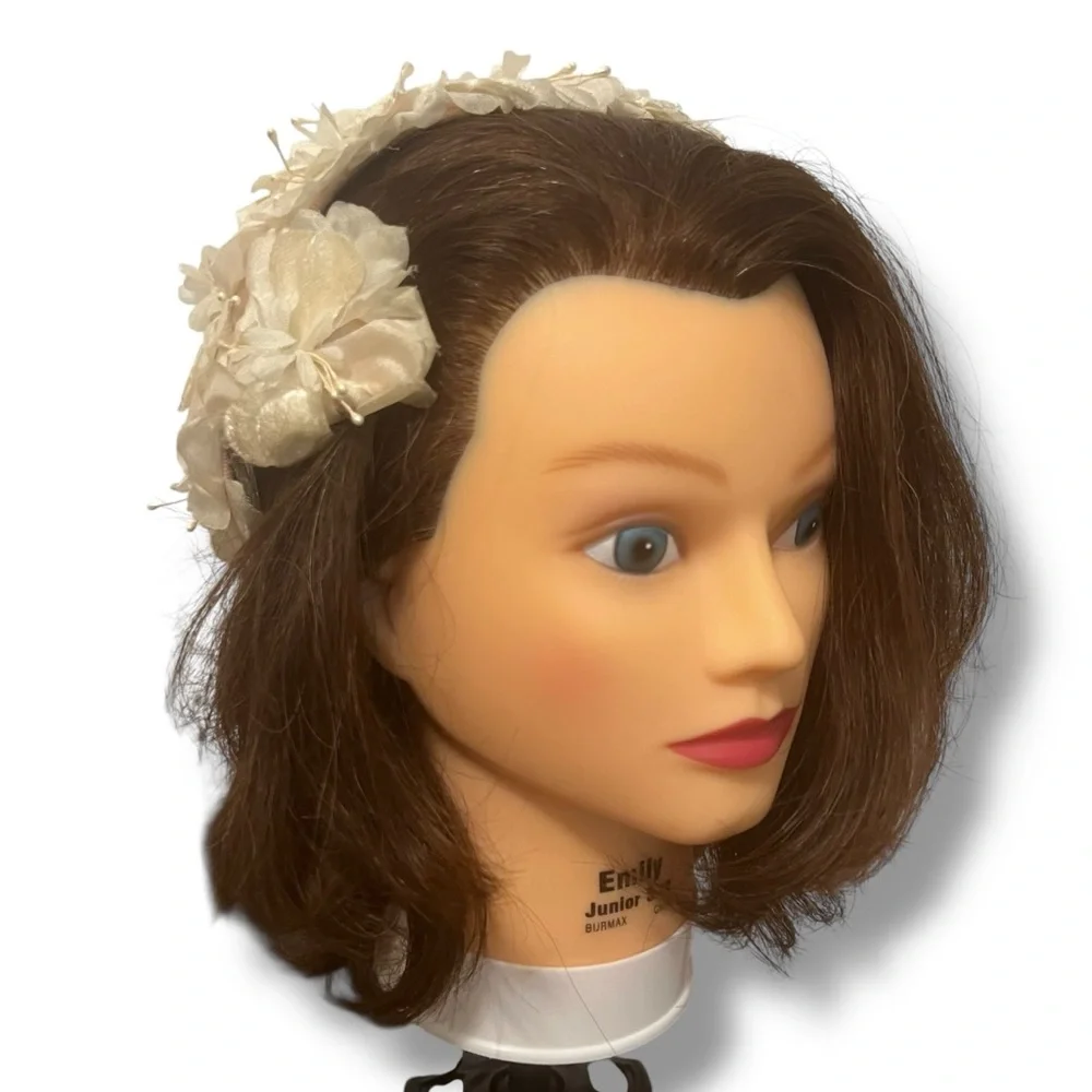 1950s/60s White Floral Cocktail/Garden Party/Bridal Headband Style Hat - Picture 3 of 8